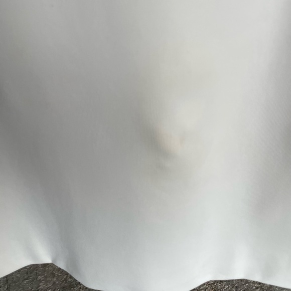 STUNNING CREAM WHITE COCKTAIL DRESS CAP SLEEVE W ASYMMETRICAL COLLAR - Picture 3 of 6